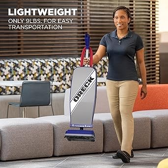 Oreck Commercial XL Upright Corded Vacuum Cleaner, Bagged Professional Commercial Pro Grade, for Carpet and Hard Floor, Powerful High-Speed Brush Roll, Large Cleaning Path, XL2100RHS, GrayBlue