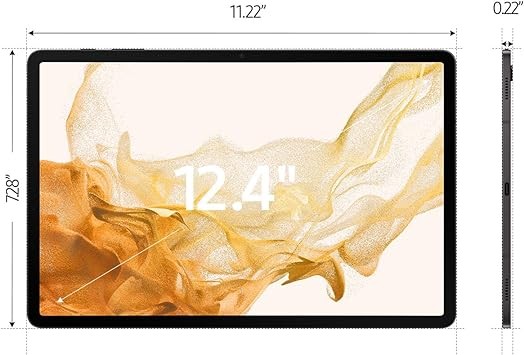 SAMSUNG Galaxy Tab S8+ Plus 12.4” 128GB WiFi 6E Android Tablet, Large AMOLED Screen, S Pen Included, PC Experience, Ultra Wide Camera Records 4K Video, Long Lasting Battery, US Version, 2022, Graphite